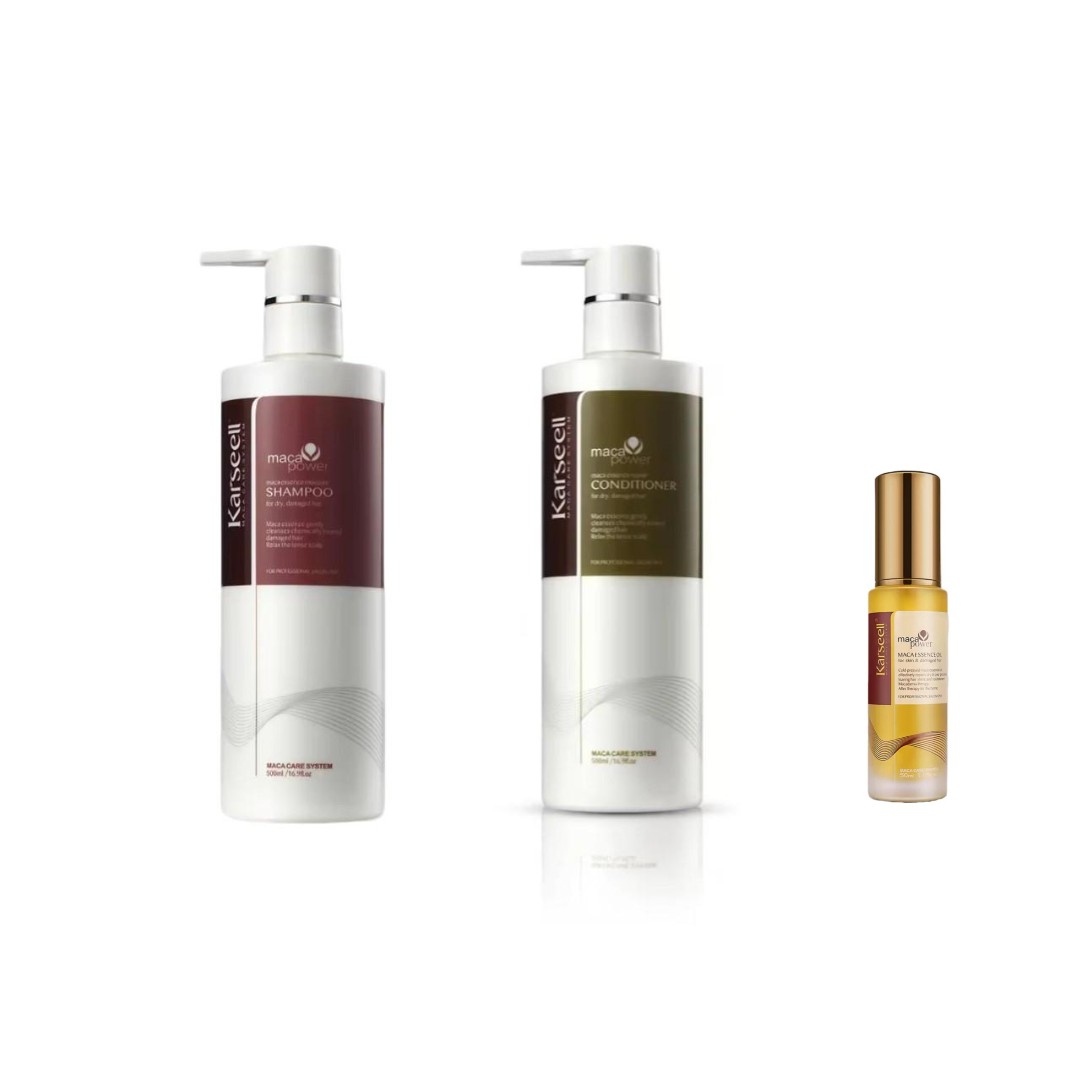プロテクションベース75㎖×2本 Sampon Balsam si Ulei de par Karseell cu esenta de maca 500 ML