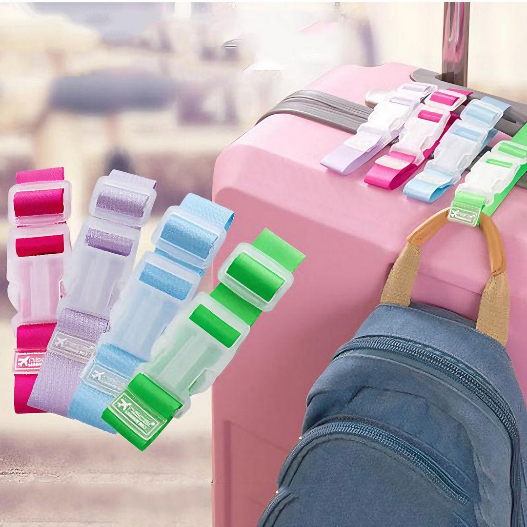 Set 5 bucati curele bagaje reglabile cu blocare si catarama, pt protectie, siguranta bagaje, 27x2.5cm