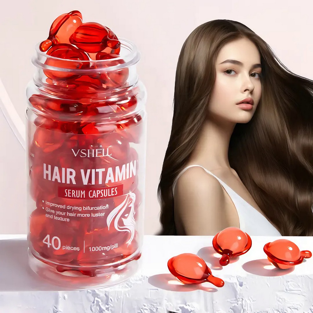Ulei de hidratare a parului 40 de capsule Leave-in, balsam, ulei de argan, vitamina C & E, ser pentru tratamentul zilnic al parului, CEZI