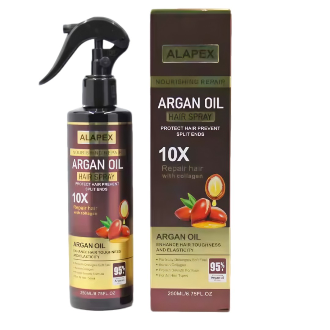 Spray Profesional pentru Par cu Ulei de Argan, Hidratare Intensa, Protectie Termica si Stralucire Naturala | Ideal pentru Par Uscat, Deteriorat sau Vopsit, 250ml
