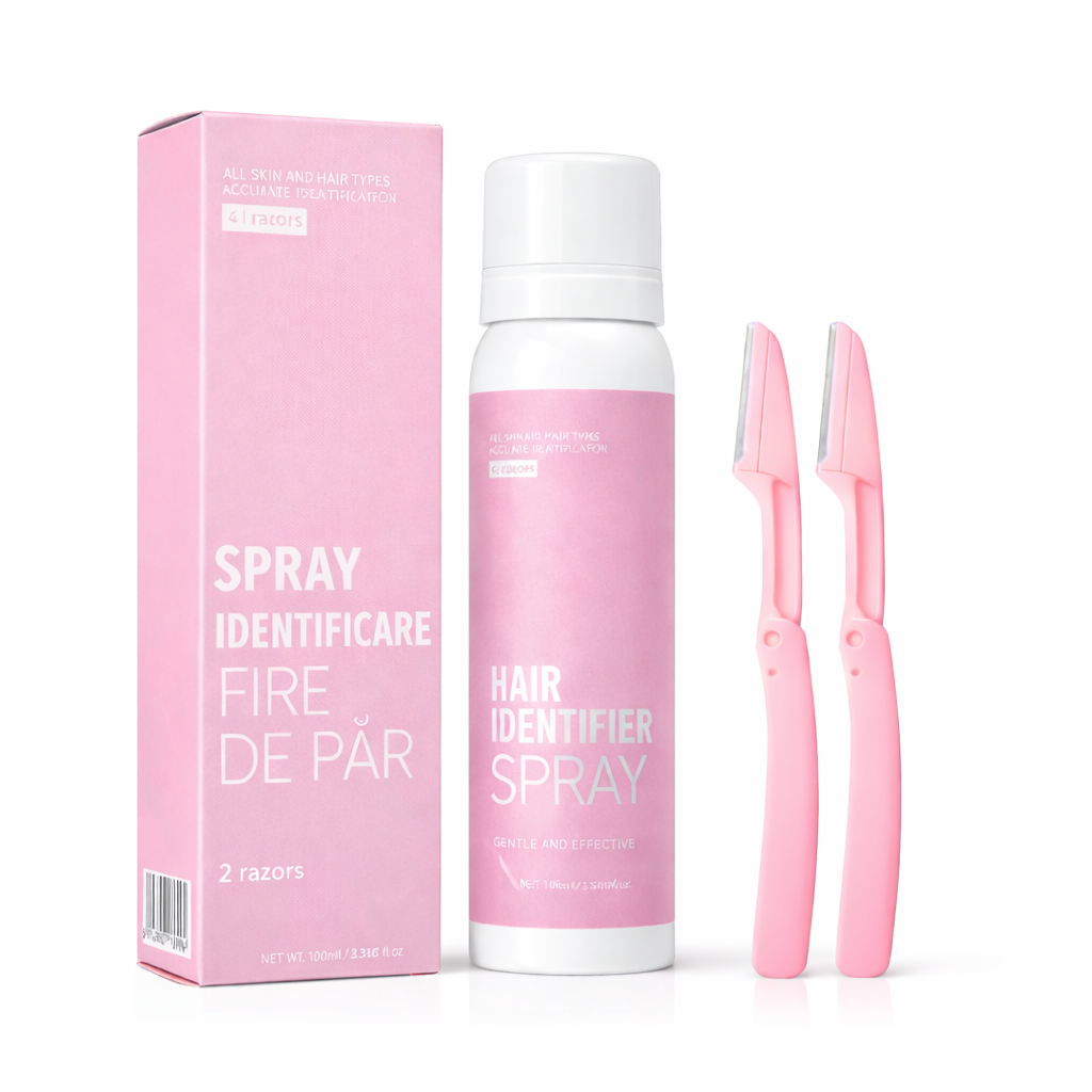 Spray pentru evidențierea părului facial cu 2 lame incluse – pentru îndepărtare precisă și sigură, 100 ml