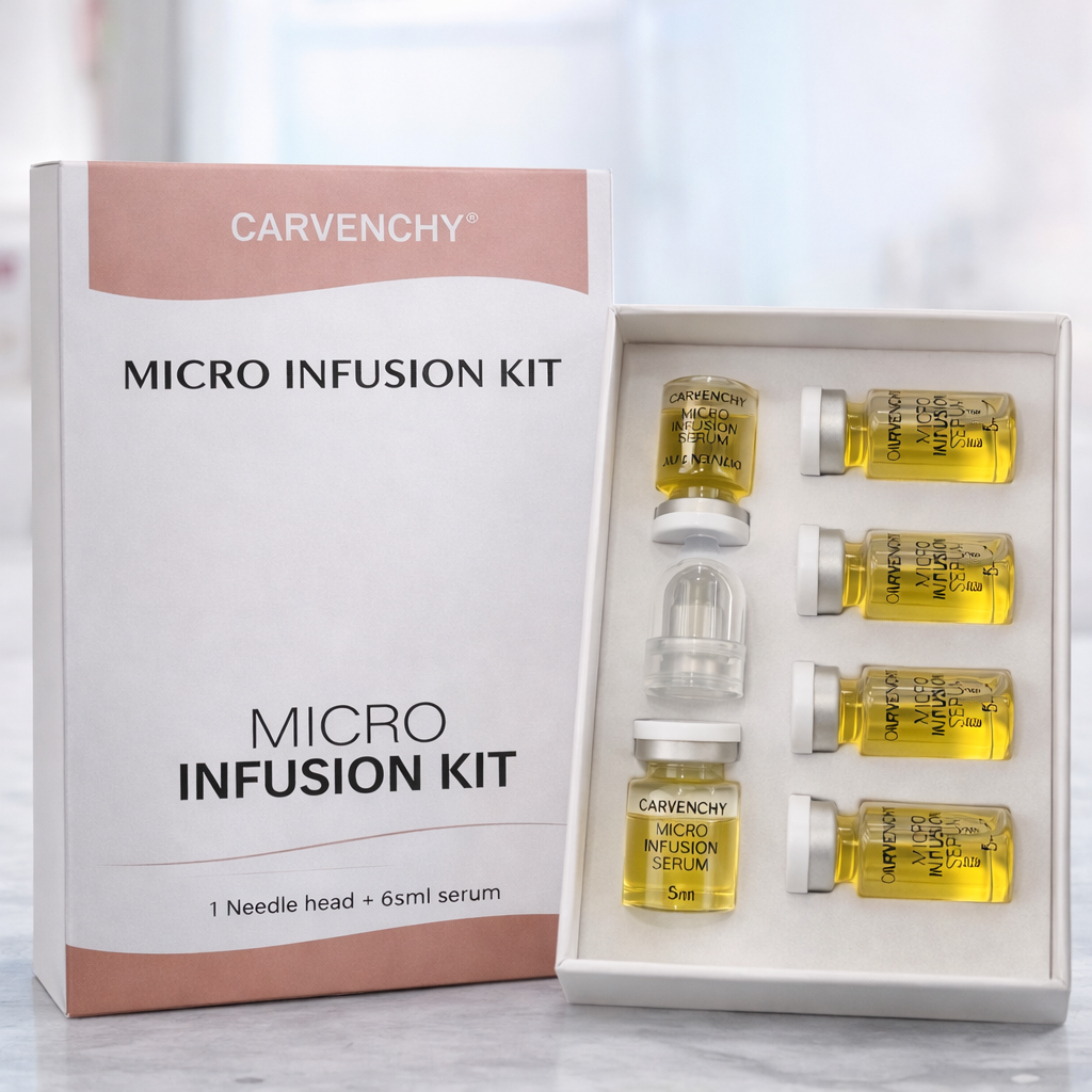 CARVENCHY Micro Infusion Kit – Ser Anti-Îmbătrânire si Hidratare – Tratament Profesional cu Micro-Ace, 6 × 5 ml