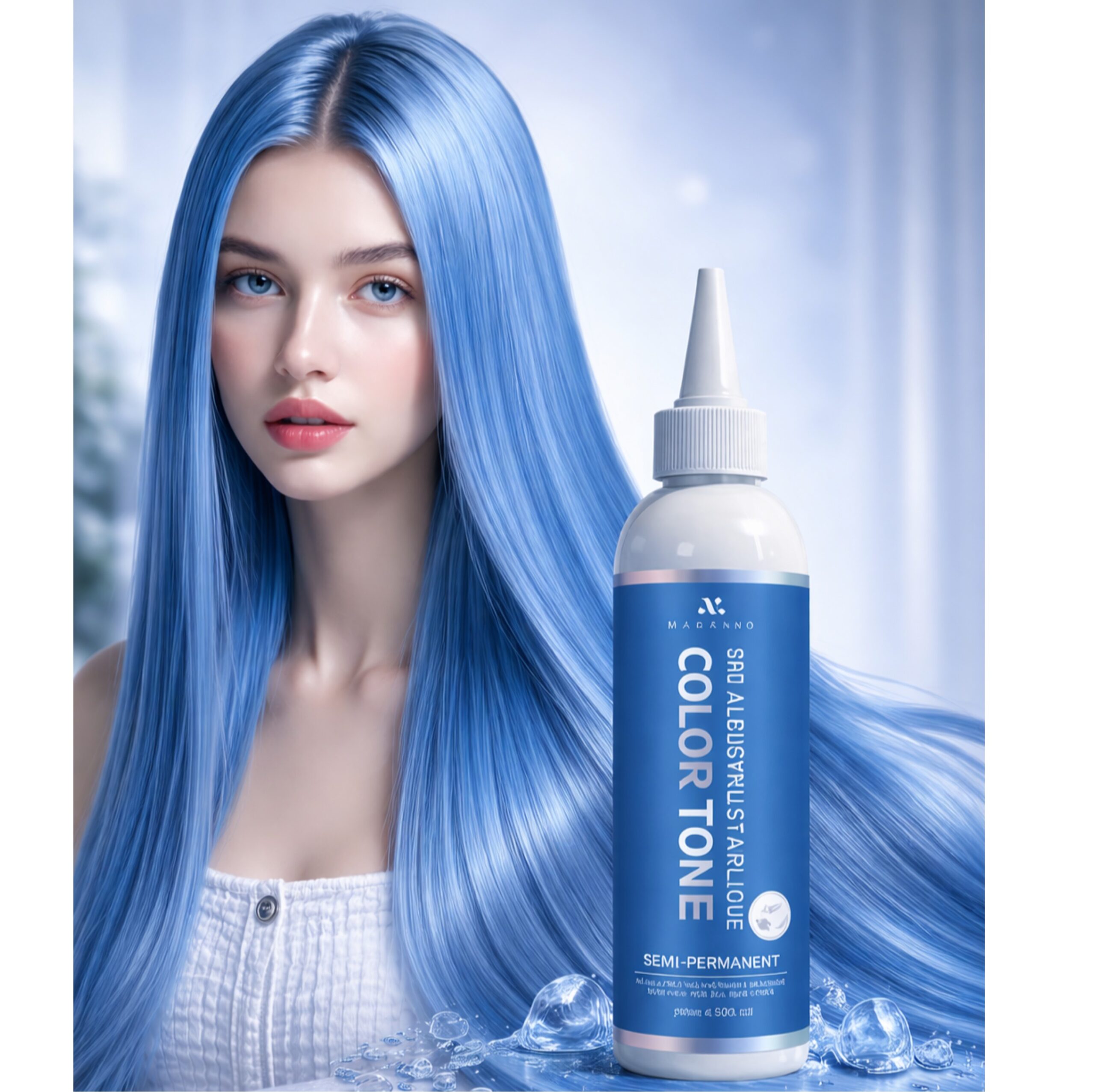 Vopsea de păr semipermanentă profesională – Albastru intens, 200 ml